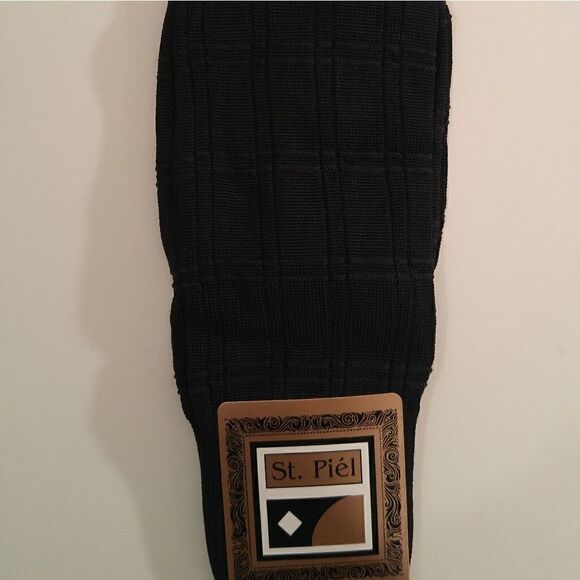 MEN'S ST. PIEL RAYON BLEND BOX PATTERN SOCK 10-13 - Picture 1 of 2
